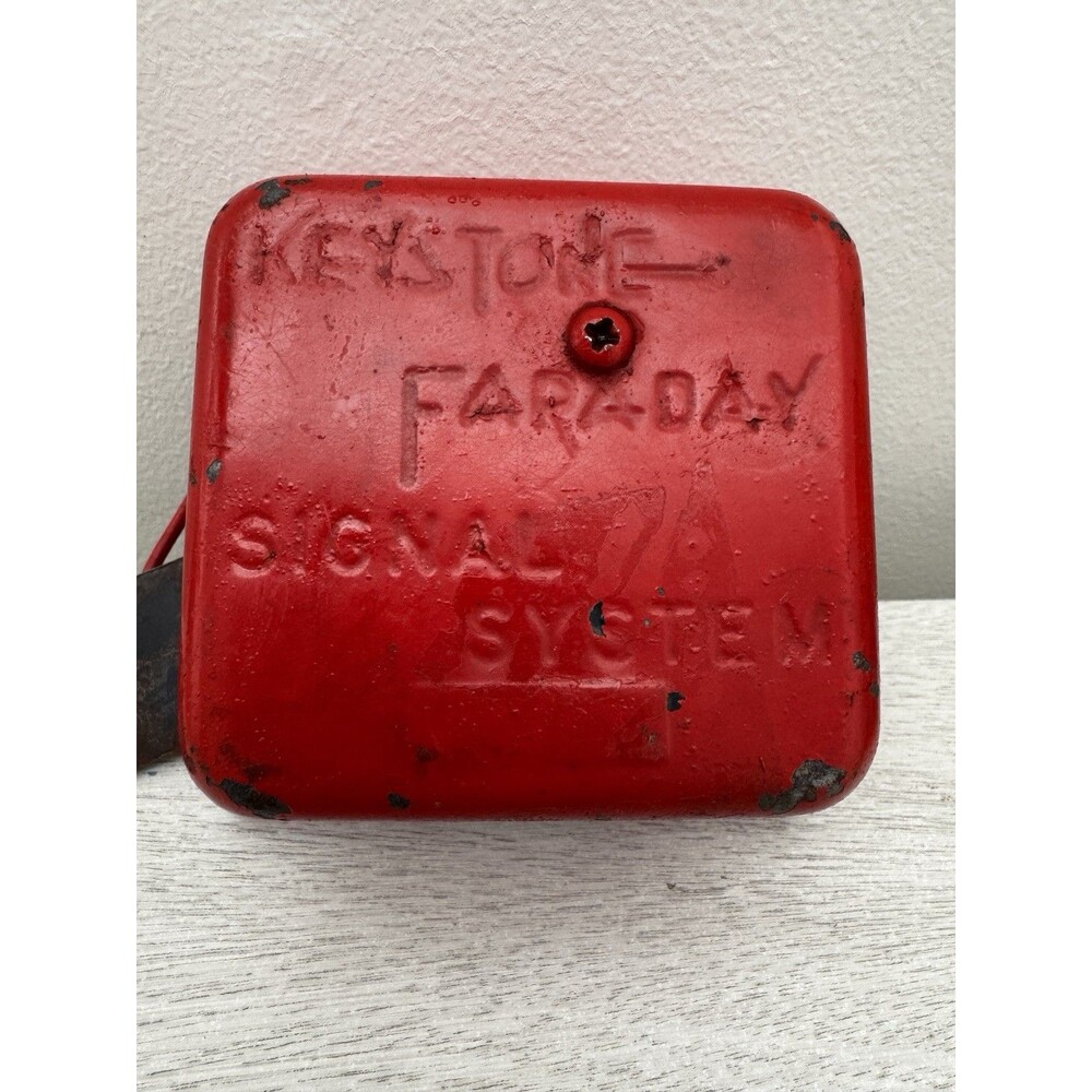 Vintage Keystone Faraday Signal System Horn Buzzer Fire Alarm Siren Red 120V